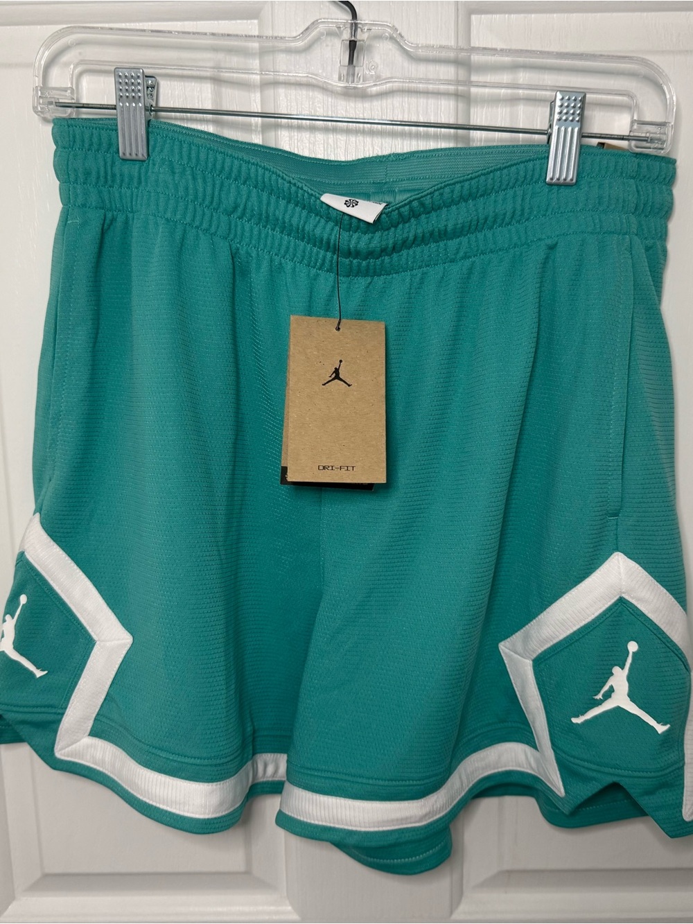 Jordan Teal Women’s Athletic Shorts with White Trim